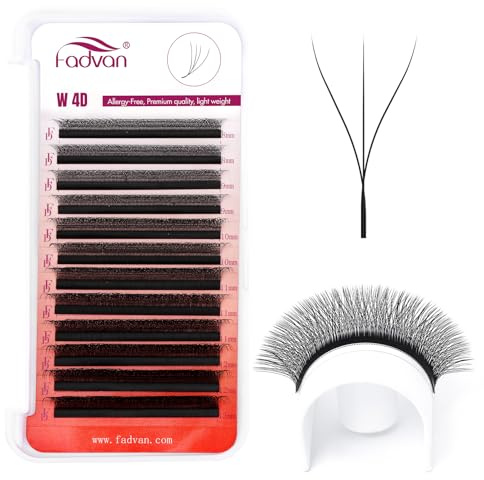 FADVAN Extensions de Pestañas W 4D Volumen en Ruso Premade Fans 0.07mm D Curl Mixed 8-12mm Pestañas Prefabricado W-Shaped Eyelash Extension Profesional de Pestañas Postizas | Extensiones Pestañas Pelo a Pelo Profesional y Principiante,Premade Fan