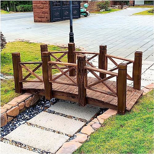 Gruytoie Ponte da Giardino in Legno con 2 Sponde Laterali di Sicurezza, Passerella Ad Arco per Passerella da Cortile, Ponti D'ingresso per Cerimonie Nuziali All'aperto