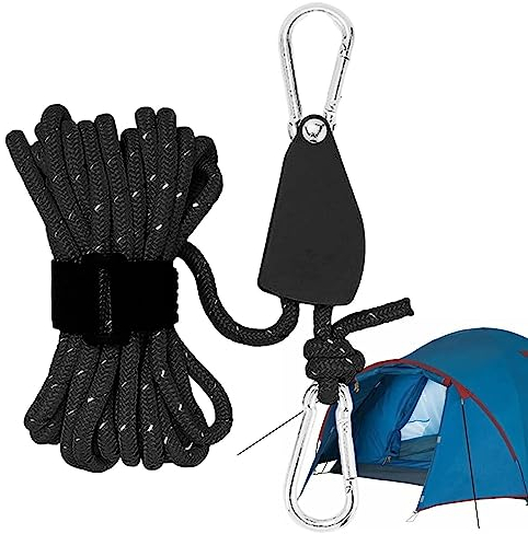 Youngwier Abspannseile Für Zelt, Seil Ratsche Mit Haken, 200 Kg (440 Pfund) Einstellbare RatchetRatchet Seil Flaschenzug Umlenkrolle Aufhänger Seilratsche Für Rolls Hänge, Größe S/L