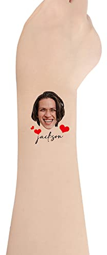 Personalisierte Gesicht Foto Temporäre Tattoos Tattoo Aufkleber Mit Namen Logo Herzen Papier Geschenk Für Frauen Männer Geburtstag Bachelorette Hochzeit Party (8-28 Bilder)