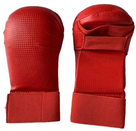 JISADER Guantes de Karate Guantes de Kickboxing, Guantes de Artes Marciales livianos portátiles, Guantes de Boxeo, Guantes de MMA para Saco de Boxeo, Rojo S