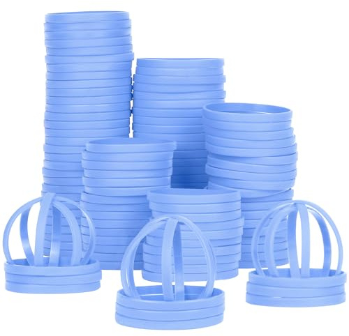 LVNRIDS 100 Pulseras de silicona para Adolescentes 7 inch Longitud Pulsera Deportiva Elástica para Niños Niñas Profesor Estudiante Decoraciones Fiestas Azul claro