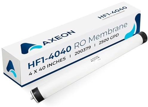 Axeon HF1-4040 2500 GPD RO Membrane Element – 4-inch x 40-inch, Low-Pressure Polyamide Thin Film Membrane TFM, 150 PSI, High-Flow Water Filtration for Commercial Reverse Osmosis 200379