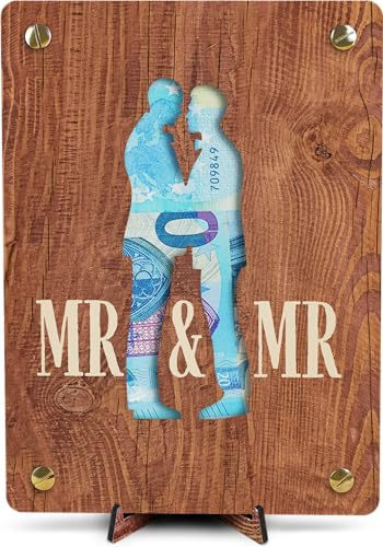 Schwule Hochzeit - XL Geldgeschenk aus Holz inkl. Ständer | Hochzeit Schwul - Schwule Hochzeitskarte, Hochzeitsgeschenke Für Schwule, Geschenk Schwule Hochzeit, Mr & Mr Hochzeit,