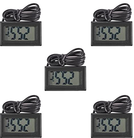 Beelooom 5X Thermometre Numerique de Refrigerateur Thermometre pour Le Congelateur LCD Refrigerateur Temperature -50-110 Celsius