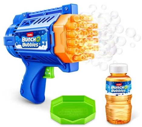 Bubble Bazooka – Seifenblasenmacher – motorisierter Seifenblasenblaster mit 3000 Blasen pro Minute, 80 ml Seifenblasenlösung und Dip-Tablett im Lieferumfang enthalten, Outdoor-Party-Spielzeug,