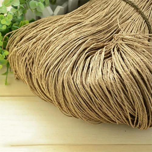 TUITA 600 Meter, 500 g, natürliches Bast-Strohgarn zum Handstricken, Häkeln, Garn für Sommerhüte, Handtaschen, Körbe, Strickmaterial, DIY-Handwerk