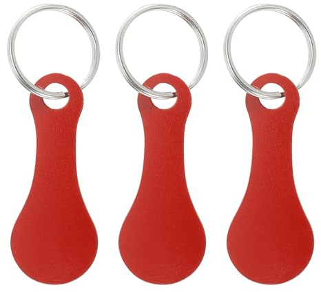 PATIKIL Portachiavi per Gettone Carrello Spesa, 3Pz 2.2 Pollici Acciaio Inossidabile Sblocco Chiave Rimuovi Carrello Chiave per Carrello Spesa, Rosso