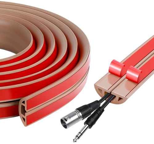 AiQInu Kabelkanal Selbstklebend,Kabelkanal Flexibel,Kabel Verstecken Für Alle Stromkabel, Heim, Büro, Schule, Serverraum Versteckte Kabel, Kabelmanagement, 30mm X 3 Meter,Braun