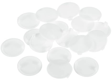 sourcing map Hinge Hole Covers, 28Pcs 40mm(1-9/16) ID - Plastic Concealed Hinge Hole Cover Round Flush Type Plug Cap for Furniture Cabinet Cupboard (White)