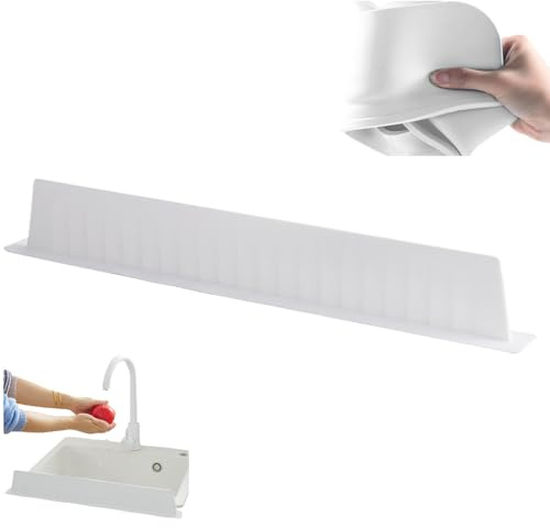 Lavello spruzzola splash guard 20.1x1.8x2,8 pollici in silicone cucina lavello spruzzola con una fauggera per il lavandino per il bagno della cucina