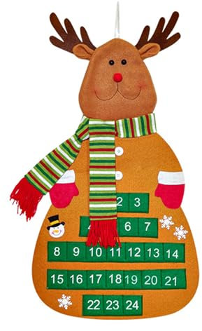 Calendario de Adviento con forma de árbol de Navidad, elegante calendario de cuenta regresiva de Navidad, diseño de árbol fácil de colgar, para el estado de ánimo de festival
