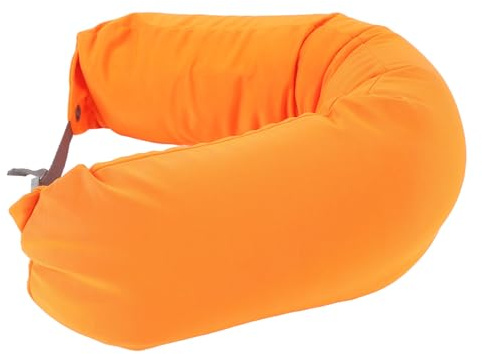 NOENNULL Ergonomic U Shaped Neck Pillow with Adjustable Buckwheat Filling, Provides Support for Home, Office, Camping, and Travel, Removable Washable Cover, Nature Green Option