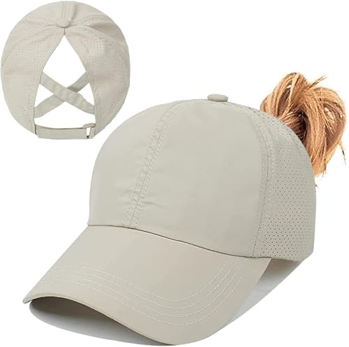 LiuNiu Pferdeschwanz Baseballkappe Damen Sommer Einstellbare Schnell trocknende Masche Atmungsaktiv Baseballmütze Unisex Criss Cross Hüte Sport Mütze