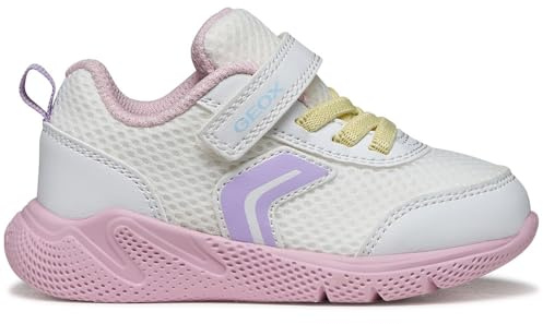 Geox Scarpe da Ginnastica B SPRINTYE Girl D, Bianco/Rosa, 22 EU