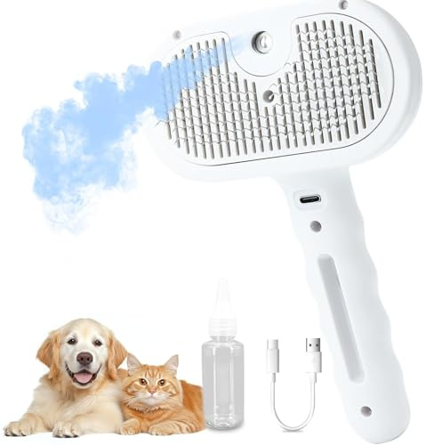 JinRui-T Katzen-Dampfbürste Hunde-Dampf-Pflegebürste Katzenspray Haustier Wassernebel Massagebürsten für Hunde