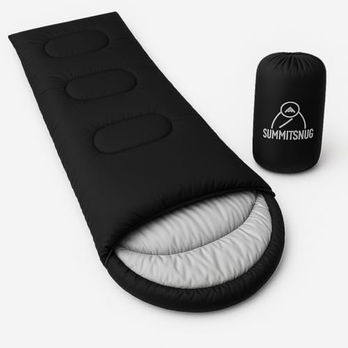 SUMMITSNUG Sleeping Bag – Adult & Kids | Compact, Lightweight, Waterproof, Warm | Sleeping Bag for Camping, Hiking, Backpacking, Festivals | With Compression Storage Sack
