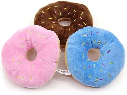 Mioaoa 3Pcs Colorful Pet Toy Donut-Shape Squeaky Squeaker Puppy Dog Pet Cat Kitten Sound Chews Toy Random Color Sturdy and Practical Simple and Sophisticated Design，Toys，Dog Squeak Toys