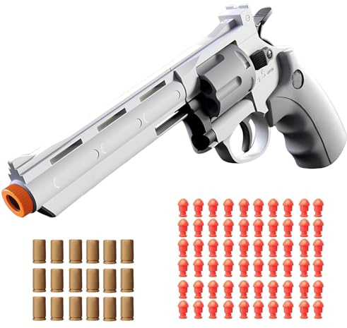 Toy Guns,Revolver Foam Soft Bullet,Revolver Toy, Toy Gun Foam Blaster, Educational Model Toys,Gifts for Ages 14+(White)