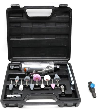 16-teiliges Druckluftschleifer-Set, robust, 6,35 mm pneumatischer Mini-Geradschleifer