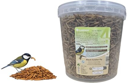 vers de Farine séchés – Nourriture Oiseaux extérieur – Mangeoire Oiseaux extérieur – 540 g – Flamingo