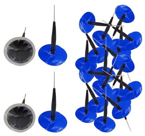 Folpus 24 Piezas Parche Reparación Neumáticos Set Hongo Kit Tapón Fugas Fácil de Usar Adecuado para Automóviles s Talleres, 8 Mm X 8 Cm