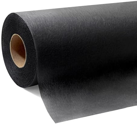 Tischdeckenrolle, Schwarz, 1,1m x 30m (50g/m²), stoffähnliche Einweg-Tischdecke aus Vlies als zuschneidbare Meterware für Geburtstag, Party, Hochzeit, Biertische und Tischdeko