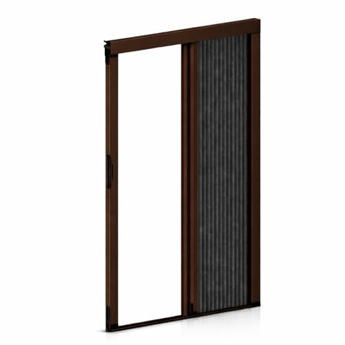 Zanzariera Plissettata Porta Finestra 120x240 cm diversi colori (Marrone)