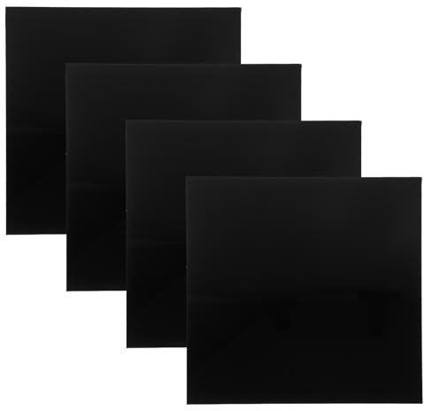 jojofuny Lot de 4 Plaques Acryliques Noires 20x20 Cm Faciles à Découper, Matériau Polyvalent pour Projets DIY et Invitations de Mariage