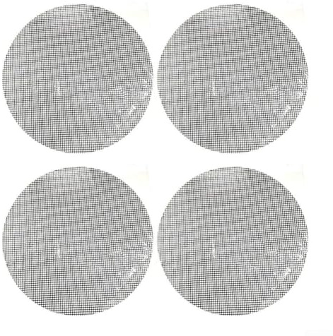 Antihaftbeschichtete Grillmatten, wiederverwendbar, Grillmatte, hitzebeständig bis 260 °C, für Gas-, Holzkohle-, Elektrogrills, 40 x 30 cm, schwarz, rund, 40 cm, 4 Stück