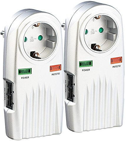 revolt Steckdose Blitzschutz: 2er-Set 6in1-Überspannungsschutz für TV, HiFi, LAN & Telefon (Überspannungssteckdosen, Steckdose Überspannungsschutz, Überspannungschutz)