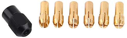 Mandrino per Trapano in Ottone, Akozon 6pz Mini Mandrino 1mm-3,2mm con M8 * 0.75 Cap Micro Trapano Pinze per Utensili Rotanti per Raccogliere Mandrini Elettrici Rettifica Trapano Elettrico