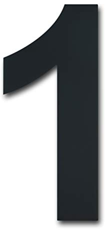 Gebürsteter moderner Edelstahl Hausnummer-203mm hoch-schwarze Beschichtung, schwebende Erscheinung (Nummer 1)