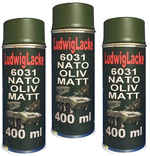 Ludwiglacke NATO Oliv MATT 3 Spraydosen je 400ml RAL 6031 Profiqualität