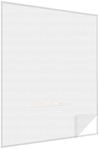 infactory Insektenschutz Fenster: Fliegengitter mit Fenster-Zugang, 150 x 180 cm, zuschneidbar, weiß (Fliegenschutz, Moskitonetz zuschneidbar, Klettband)