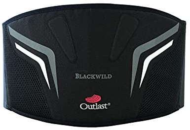 Blackwild Nierengurt Motorrad, Schwarz, Nierengurt Motorrad Herren und Damen | Outlast® Nierengurt mit Temperaturkontrolle | Wärmender Lendenwirbelstütze Gürtel