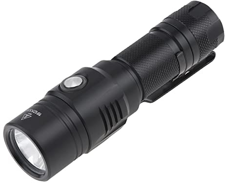 SecurityIng USB Rechargeable Torch, 1060 Lumen 7 Modes Waterproof Compact EDC Flashlight with Micro-USB Cable, Powered by Recargable Battery(Battery Not Included)