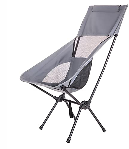 DMCE Für Reisen Outdoor Camp Strand Angeln Wandern,Ultraleichter Faltbarer Tragbarer Rucksackstuhl Mit Tragetasche,Campingstuhl-Grau 48x36x98cm(19x14x39inch)