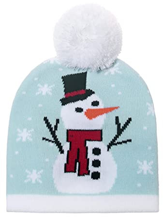 CUTIECLUB Weihnachtsmütze, Wolle, gestrickt, weich, warm, für Familienurlaubsparty, Schneemann, Einheitsgröße