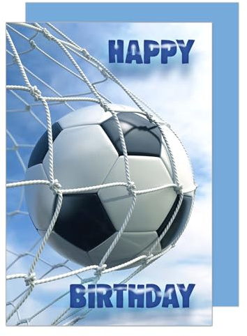 Edition Seidel Biglietto di auguri di alta qualità con busta. Biglietto di auguri Buon Compleanno Biglietto di auguri uomo donna di calcio (G3403 SW023)