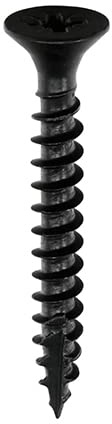 5x30mm (10x1.1/4) Black Wood Screw POZI Countersunk CSK (Pack of 20, 50, 100, 200) (50)
