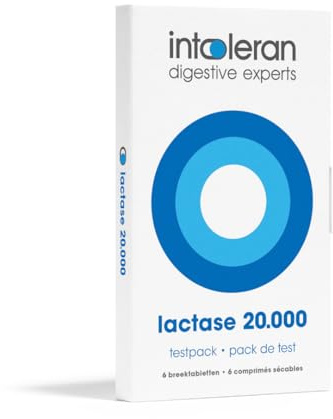 Intoleran Lactase 10.000 Échantillon d'Enzymes Digestives - 5 capsules | Enzyme de lactase pour l'intolérance au lactose, en facilite la digestion | Action directe | Dosage élevé | Végan