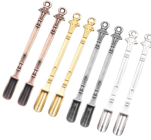 8 Stück Micro Scoop Metall Mini Salze Löffel Glitzer Löffel Gewürzschaufel Labor Probenahme Löffel (H)