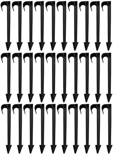 Hydrogarden 50k Gartenschlauch Anker Boden Befestigungsanker für Tropfschlauch Perlschlauch Steckgabel für 1/2 Zoll OD-Schläuche Garten Rasen Patio Schwarz