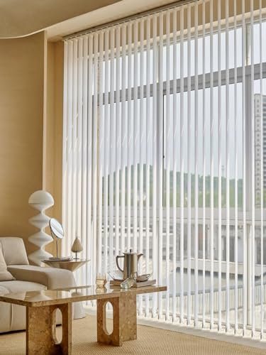Lamellenvorhang Vertikaljalousie Blickdicht Lichtdurchlässig Tür Fenster Lamellen Rollo Schiebegardine Raumverdunkelnd,für Terrassenschiebetüren,Inklusive Montagematerial,Breite x Höhe (110cm x 100cm)