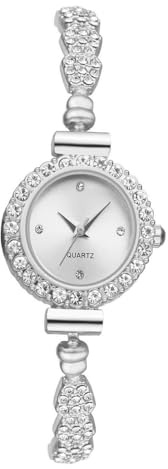 JewelryWe, orologio da donna elegante, analogico, al quarzo, orologio da polso da donna, semplice, casual, con cinturino a clip, cinturino in metallo, oro rosa/argento