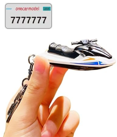 Kreative Legierung zurückziehen Polizeiauto Modell Schlüsselanhänger Anhänger kreative Auto Tasche Schlüsselanhänger Geschenk (Size : Jet Ski White)