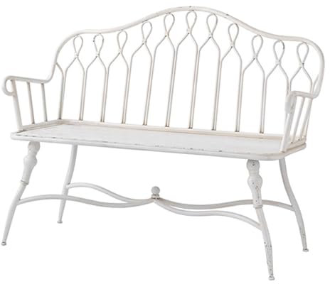 Petit banc de jardin pour parterres de fleurs - Banc de décoration imperméable - Banc d'extérieur en métal résistant aux intempéries - Banc d'extérieur moderne pour piscine et parc