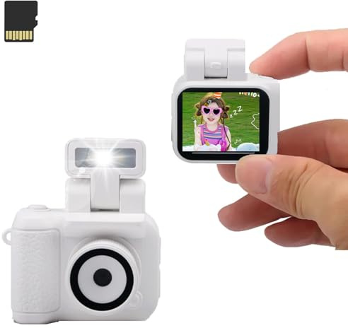 Xilecam Mini Appareil Photo Rétro 1080p avec Carte 32 Go, Mini Appareil Photo Numérique, Analogique,Cadeaux Créatifs（Blanc）