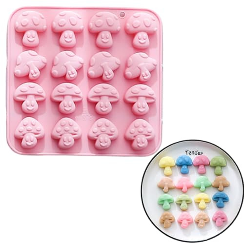 PTaizjjz 1 Pc Mushroom Silicone Mold 3D Mushroom Chocolate Candy Mould 16 Holes Moulds Baking for Chocolate,Candy, Cake Decoration